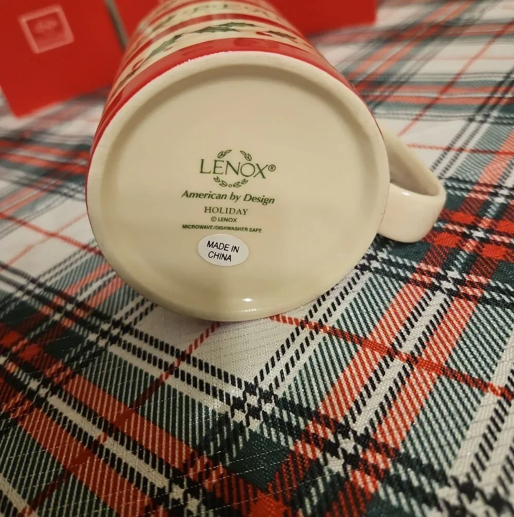 Set Of 3 Lenox Holiday Wishes PEACE, JOY, LOVE Mugs